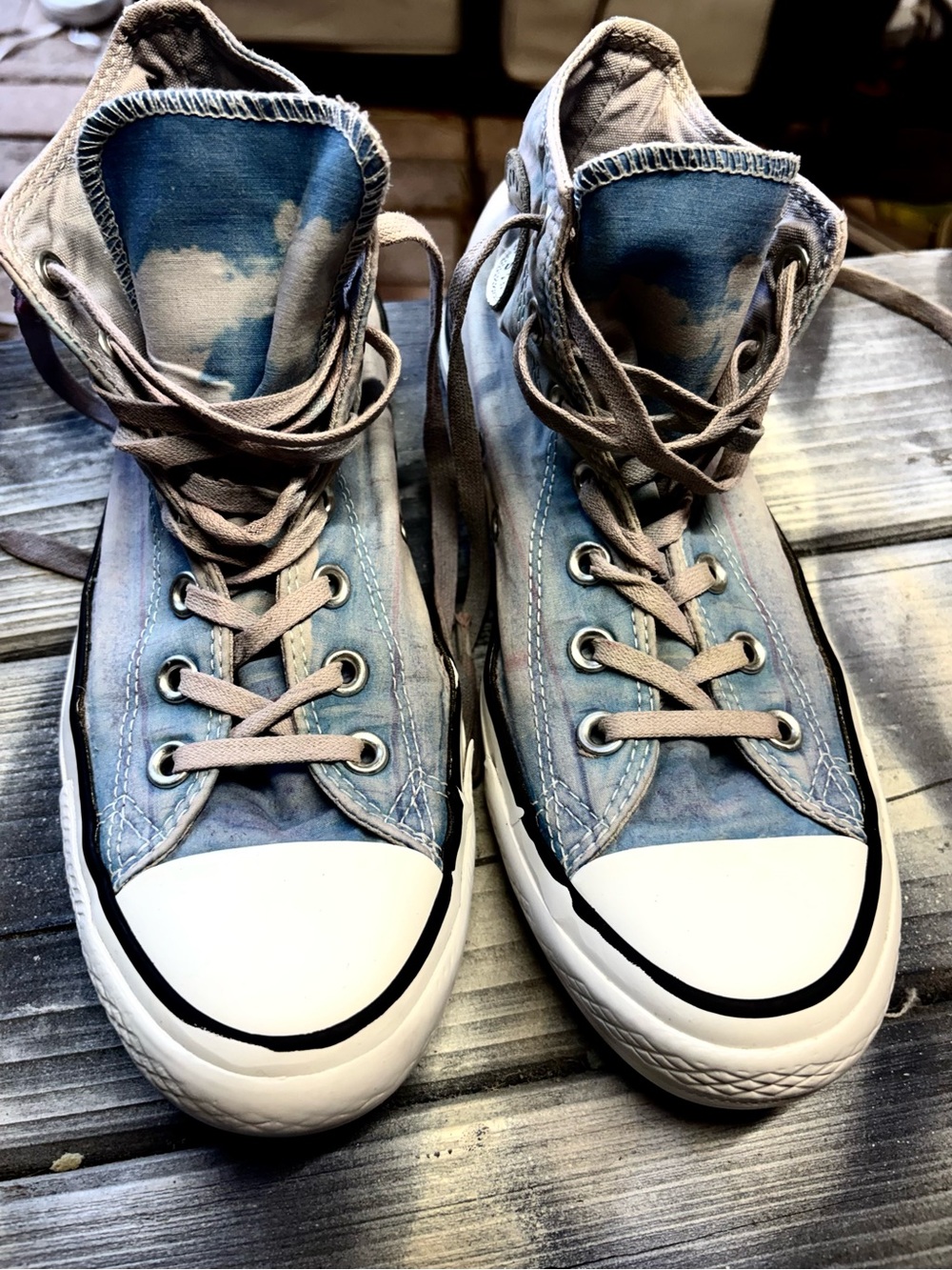 Converse Chuck Taylor All Star High Top Blue Denim Wash #denim womens 8